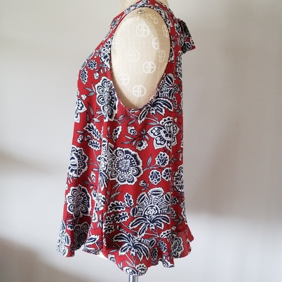 Madewell Silk Bow Tank in Italian Floral - Picture 2 of 8